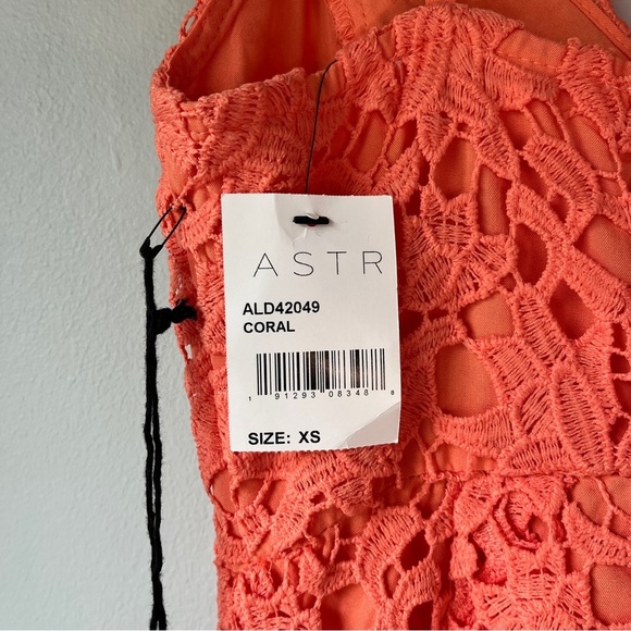 ASTR Midi Length Lace Coral Strap Cocktail Dress - Picture 5 of 10